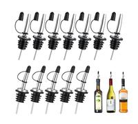 Boquillas de vertido de licor, boquillas de vertido para botellas de licor, sellador de botellas de vino, tapones de sellado de vino portátiles con tapas antipolvo, vertedor de 12 botellas de acero