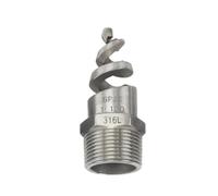 Boquillas espirales de cono completo, Boquilla Espiral Acero Inoxidable 316L SPJT 1/4-2.5in Rosca Macho Pulido/Sin Pulir(Polished,6Points)