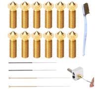 Boquillas Impresora 3D 12 Piezas Surtidas con diámetros 0.2mm 0.4mm 0.6mm 0.8mm 1.0mm Juego Completo de boquillas de latón con Agujas de Limpieza y Cepillo de Cobre Compatible con filamentos