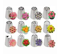 boquillas Juego de 12 boquillas for decoración de tartas, grandes, for glaseado de flores y cupcakes, de acero inoxidable. pasteleras