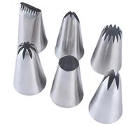 Boquillas Manga Pastelera Stainless Steel Piping Icing Nozzle Metal Cake Cream Decorating Tip Set Pastry Dessert Baking Tool 6Pcs