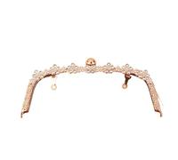 Boquillas Monederos Metalicas 22 CM moda arco flor diamante Metal fabricación beso cierre monedero marco for bolso embrague a los accesorios del(Gold)
