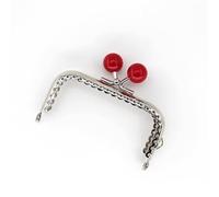 Boquillas Monederos Metalicas 3 uds 8,5 cm cuentas de caramelo tono plateado asa for marco bolso Metal brillante for mano accesorios for coser cierre broche beso(Red)