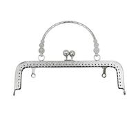 Boquillas Monederos Metalicas Marco de cierre bolso Retro 18CM/20CM, broche beso, hebilla marco Metal for manualidades(Silver-20cm)