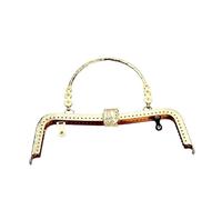 Boquillas para Bolsos 1 pieza, 20 cm, cabeza de hoja cintura cóncava, marco Metal for bolso, broche bronce, plateado o dorado, Clip, accesorios for, mango piezas(Golden)