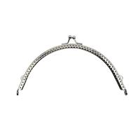 Boquillas Para Bolsos 1 Uds 6,5/8,5/10,5/12,5/15,5 CM plata brillante semicírculo básico marco de Metal for monedero Kiss Cierre de broche accesorios for bolsos DIY(15CM)