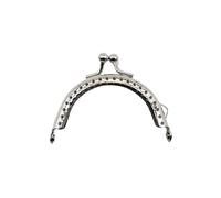 Boquillas Para Bolsos 1 Uds 6,5/8,5/10,5/12,5/15,5 CM plata brillante semicírculo básico marco de Metal for monedero Kiss Cierre de broche accesorios for bolsos DIY(6.5CM)