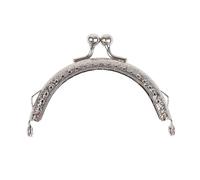 Boquillas para Bolsos 8,5 cm semicírculo marco de bolso Metal cierre manija for cartera embrague DIY accesorio colores(Silver)