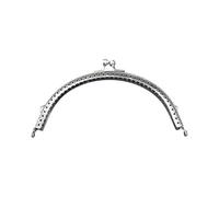 Boquillas para Bolsos Cierre de bolso con marco de metal vintage for manualidades DIY(Silver-12.5cm)