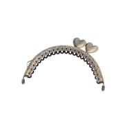 Boquillas Para Bolsos Monedero De Metal Con Cabeza Corazón 8,5 Cm, Manija Marco Vintage For Bolso Mano, Billetera, 1 Ud(Bronze)