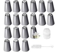 Boquillas Para Repostería Profesional - 19 Piezas de Acero Inoxidable Para Decoración y Flores Pétalo de Tartas, Tubería de Glaseado