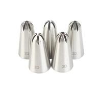 Boquillas Pasteleras 5pcs Piping Nozzles Set, Stainless Steel Icing, Cream Cake Tips For Dessert Biscuit Cup, Kitchen Accessories(2D-5pcs)