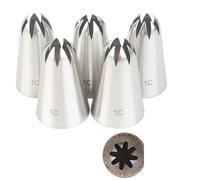 Boquillas Pasteleras 5pcs/set Large Icing Piping Nozzles For Decorating Cake Baking Cookie Cupcake Nozzle Stainless Steel Pastry Tips(1C-5pcs)