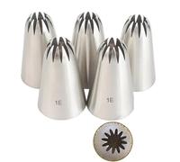 Boquillas Pasteleras 5pcs/set Large Icing Piping Nozzles For Decorating Cake Baking Cookie Cupcake Nozzle Stainless Steel Pastry Tips(1E-5pcs)