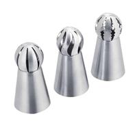 boquillas pasteleras Juego de 3 boquillas for manga pastelera, con forma de rosa y bola, for decorar cremas en un solo paso, for helados, café, galletas y pasteles. Boquilla de decoración