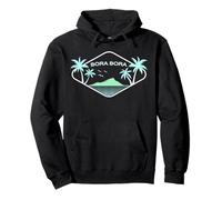 Bora Bora Palmeras Isla Playa Polinesia Fiyi Tahití Recuerdo Sudadera con Capucha