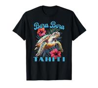 Bora Bora Tahití Polinesia Francesa Tortuga Marina E Hibisco Camiseta