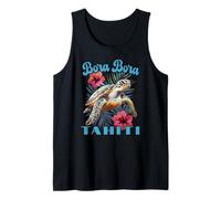 Bora Bora Tahití Polinesia Francesa Tortuga Marina E Hibisco Camiseta sin Mangas