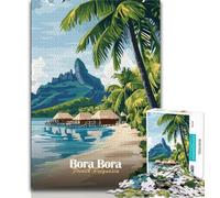 Bora Bora Tropical Paradise - Rompecabezas de 1000 Piezas para Adolescentes, Juego desafiante y Familiar con Piezas aleatorias Totalmente entrelazadas 50x75cm