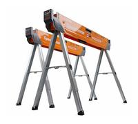 BORA PORTAMATE Speedhorse PM-4500T - Juego de 2 piezas de montaje instantáneo 30 veces más rápido, plegado de patas no secuenciales, capacidad de 1633 kg por par, parte superior de metal para 2 x 4,