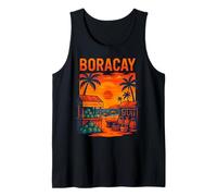 Boracay Filipinas, Fun Sunset Beach Palmera y Cocos Camiseta sin Mangas