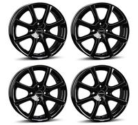 Borbet Llantas LV4 6,5 x 15 ET40 4 x 100 negro brillante compatible con Renault Captur Clio Grand Kangoo Modus Mégane Scénic Twingo Zoe
