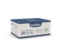 Borbone Kit ACCESSORI ECOLOGICO per Caffe' 50 BICCHIERINI IN Carta + 50 Palette IN BETULLA + 50 BUSTINE DI Zucchero Marca