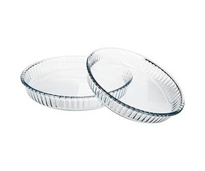Borcam 1690038 - Juego de 2 Platos Redondos para Tartas, 32 x 32 x 5 cm