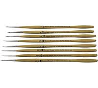 Borciani Bonazzi Top Graphic Series Preciso Round Detail Brush Series 605 (disponible en tamaños de 0-20/0) - Cepillo individual Preciso Round Wood Nº 3/0