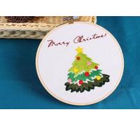 Bordado a mano Gama completa de inicio que incluye instrucciones punto cruz Incluye 1 prenda con estampado floral Bastidor Color Hilos y herramientas Manualidades para mujeres(Christmas Tree)