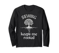 Bordado de árbol espiritual Sewing Keeps Me Rooted Manga Larga