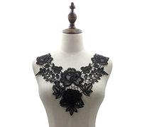 Bordado de encaje de ganchillo, parche de encaje de encaje, parches de apliques de encaje, flores bordadas, cuello de encaje, apliques para costura, artesanía, disfraz, vestido de novia, decoración,