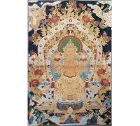 Bordado de Seda Tibetano Thangka Budismo Dragón Fénix Longevidad Buda Tangka Yoga Tapiz Budista Colgante de Pared Arte de la Pared Decoración del hogar Tapiz