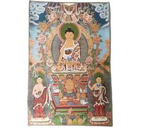 Bordado de Seda Tibetano Thangka Budismo Sakyamuni Tathagata Tangka Asiento Colgante de Pared para decoración del hogar Tapiz