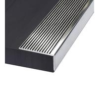 Borde antideslizante de acero inoxidable para escalera, tira de suelo ajustable en forma de L para escalones de hormigón y azulejos, solución protectora de seguridad cortable