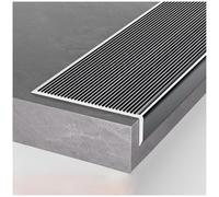 Borde antideslizante de aluminio extra ancho de 10 cm para escalones de 39 pulgadas y 58 pulgadas, tira de umbral duradera para bordes de escalera seguros, ideal para uso doméstico y comercial