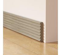 Borde autoadhesivo de madera sintética para zócalo, 2 m x 8 cm, impermeable, resistente a la humedad, pegatina para zócalo de pared para decoración del hogar que oculta defectos (E)