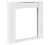 Borde blanco para chimenea, 100 x 20 x 100 cm, de material de madera, resistente y duradero, para chimeneas y estufas de leña, ajuste perfecto y fácil montaje