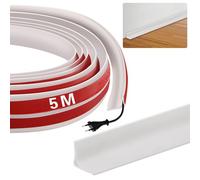 Borde cuadrante de PVC de 5 m, 2 x 3 cm, borde de moldura flexible blanco, revestimiento de techo autoadhesivo, tira de calafateo para encimera de armario, techo de pared, encimera de gabinete