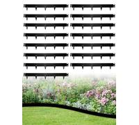 Borde de acero flexible de 16.1 pulgadas, borde de jardín de metal galvanizado de 20 cm para caminos, patios y lacaping, fácil inserción sin excavación (15 piezas)