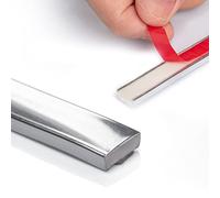 Borde de acero inoxidable de 30 pies para despegar y pegar para borde de azulejos contra salpicaduras, recorte flexible autoadhesivo para decoración de esquinas