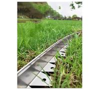 Borde de acero inoxidable para paisajismo, resistente, a prueba de óxido, solución sin excavación para césped, macizos de flores y bordes de grava