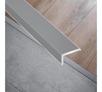 Borde de aluminio de 2,7 m para escalera, en forma de L, protector de suelo gris para mayor seguridad y estilo