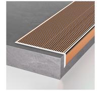 Borde de aluminio extra ancho de 10 cm, antideslizante, para escalones seguros, longitud de 39 x 58 pulgadas, protector de borde duradero, ideal para uso doméstico y comercial