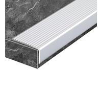 Borde de aluminio para escalera, 90 cm, impermeable, borde en forma de L, para madera, vinilo, azulejos, escaleras, uso en interiores y exteriores, 4 cm de ancho x 2 cm de alto