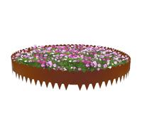 Borde de césped de acero corten de 18 cm de alto, juego de 6 piezas de cercado de metal de 102 cm, borde para jardín y bancal, borde de césped estable de acero corten, borde flexible con dientes de