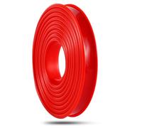 Borde de cuadrante de PVC, tira de borde de esquina, bandas de borde en forma de U, chapa autoadhesiva plegable de 16,4 pies/5 M × 9-40 mm, muebles de TPE flexible(Red,25mm)