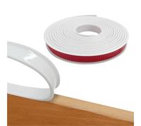 Borde de cuadrante de PVC, tira de borde de esquina, bandas de borde en forma de U de 9-40 mm, chapa autoadhesiva de 16,4 pies/5 metros, banda de borde de PTE suave(White,18mm)