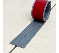 Borde de cuadrante de PVC, tira de borde de esquina, cubierta autoadhesiva de transición de piso, carpeta de costura de 300 cm, unión laminada de borde(Gray Wood Grain)