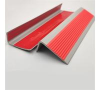 Borde de cuadrante de PVC, tira de borde de esquina, Protector de borde autoadhesivo antideslizante de goma for peldaños de escaleras de vinilo en forma de L(Red,120IN/3M)